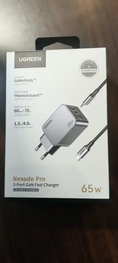 UGREEN Charger 65W 3Port USB + Kabel Usb C PD 25871