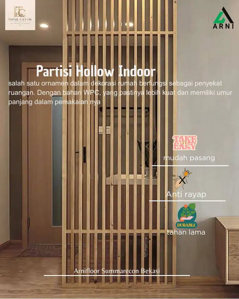 Partisi hollow indoor jual perbatang kuat tahan lama