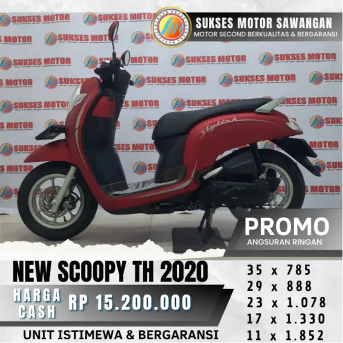 HONDA SCOOPY NEW TH 2020 MERAH UNIT MULUS BISA CASH KREDIT BERGARANSI