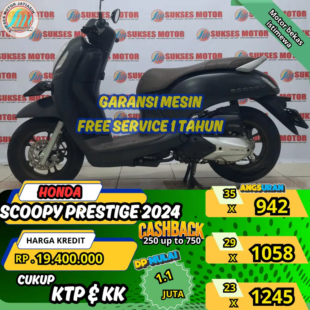 HONDA SCOOPY PRESTIGE 2024 ANGSURAN TERMURAHSYRT KTP&KK(SUKSESMOTOR).
