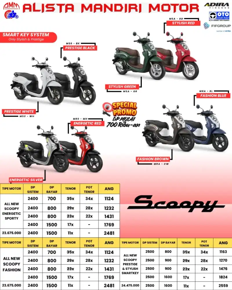 DP MULAI 800 RIBU SCOOPY PRISTIGE & STYLISH SMARTKEY 2026 CASH& KREDIT