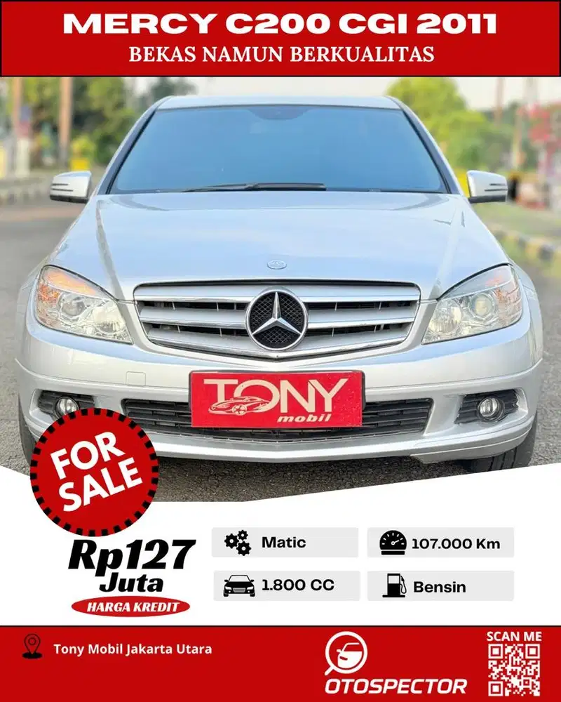 #Tony Mobil# Mercedes Benz C200 CGI AT 2011 Silver