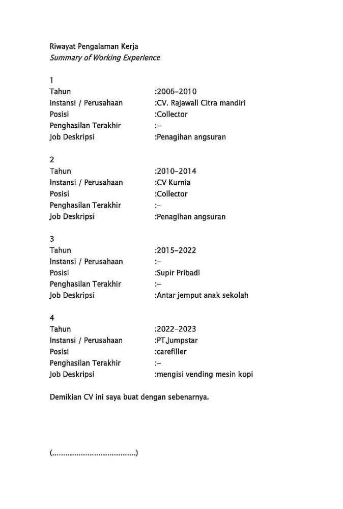 Sedang mencari pekerjaan
