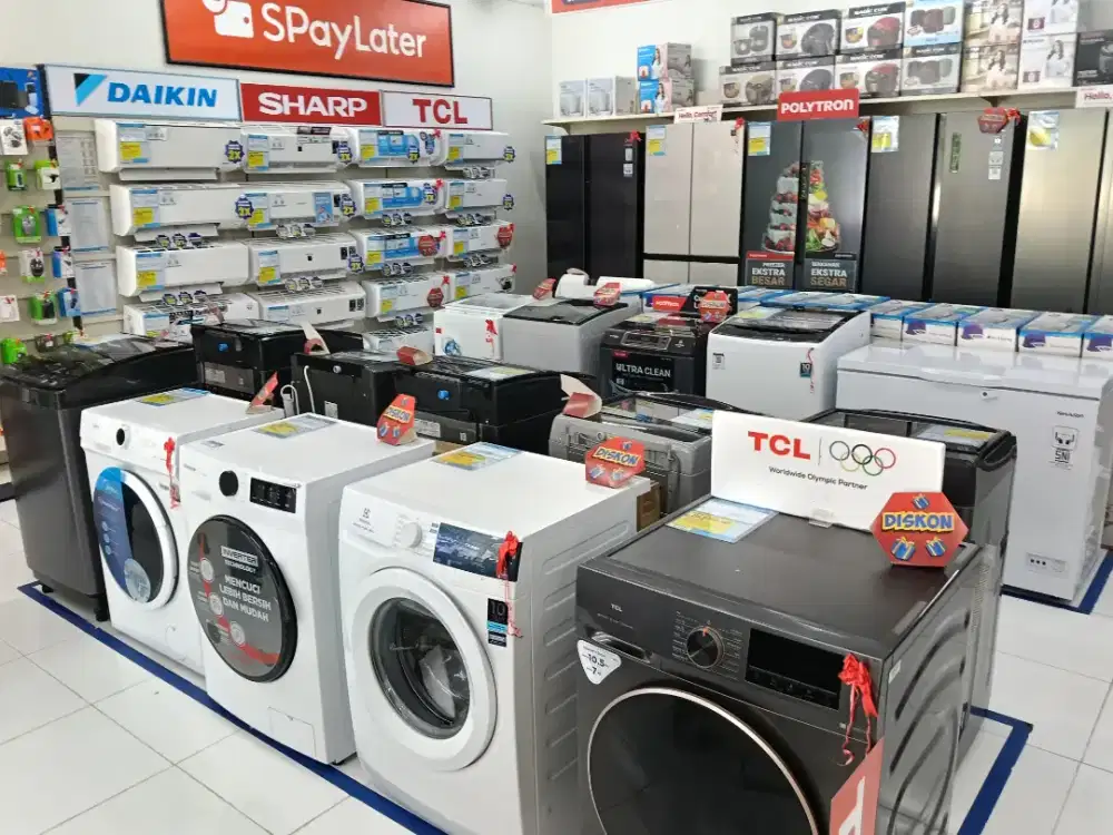 Mesin cuci:front loading,top loading,dua tabung