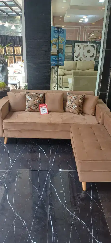 Sofa L minimalis Promo potongan harga