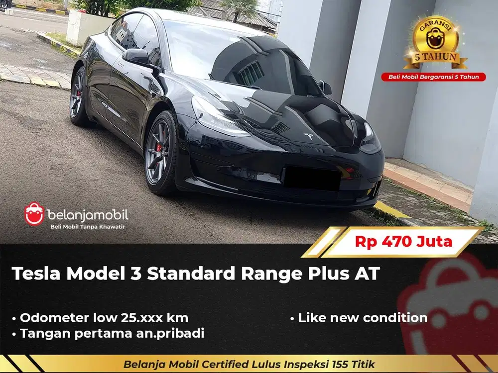 [ LOW KM 25RB ] Tesla Model 3 Standard Range Plus AT 2021/2022
