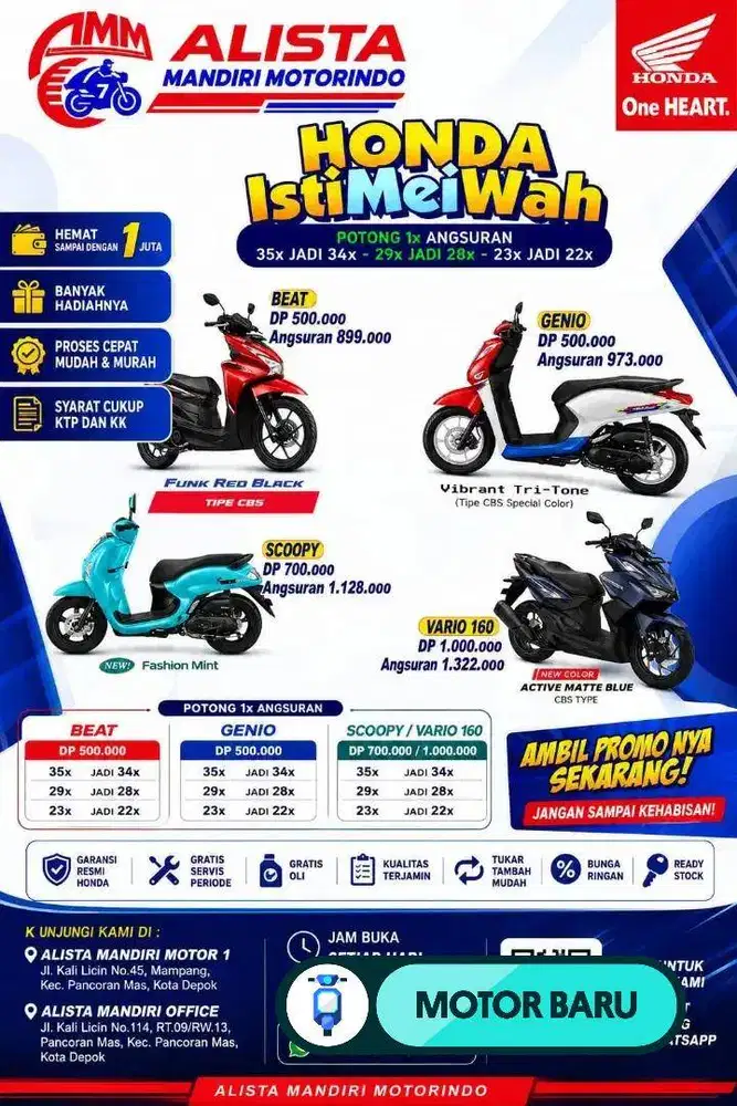 DP Mulai 400 Beat Sporty CBS 2026 CASH & KREDIT