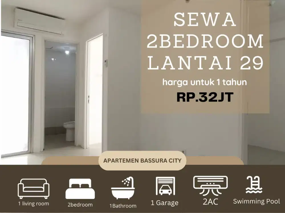 2 kamar sewa kosongan apartemen bassura city fasilitas terlengkap