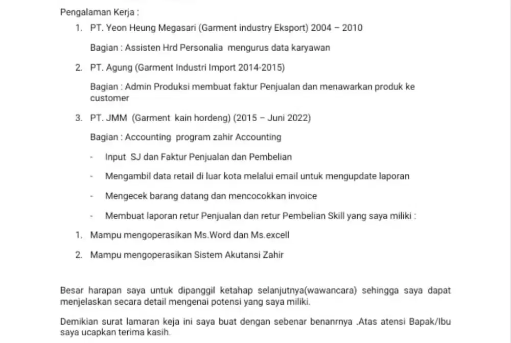 Cari pekerjaan administrasi terbiasa word,excell