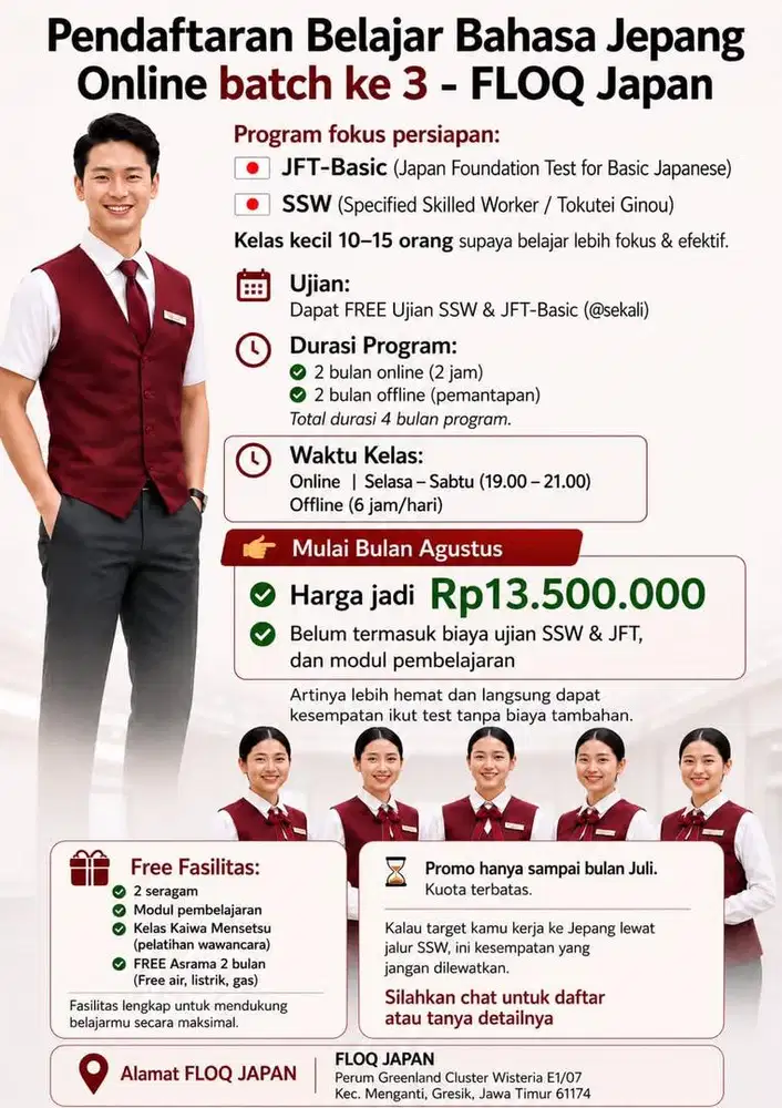 Belajar Bahasa Jepang Online Batch ke-3 – FLOQ Japan