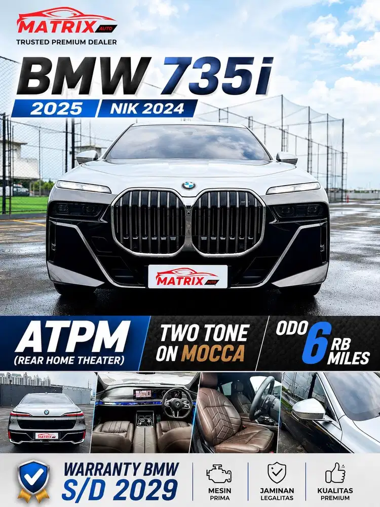 BMW 735i 2025 NIK 2024! 735i! BMW! ATPM ! 735i bmw!