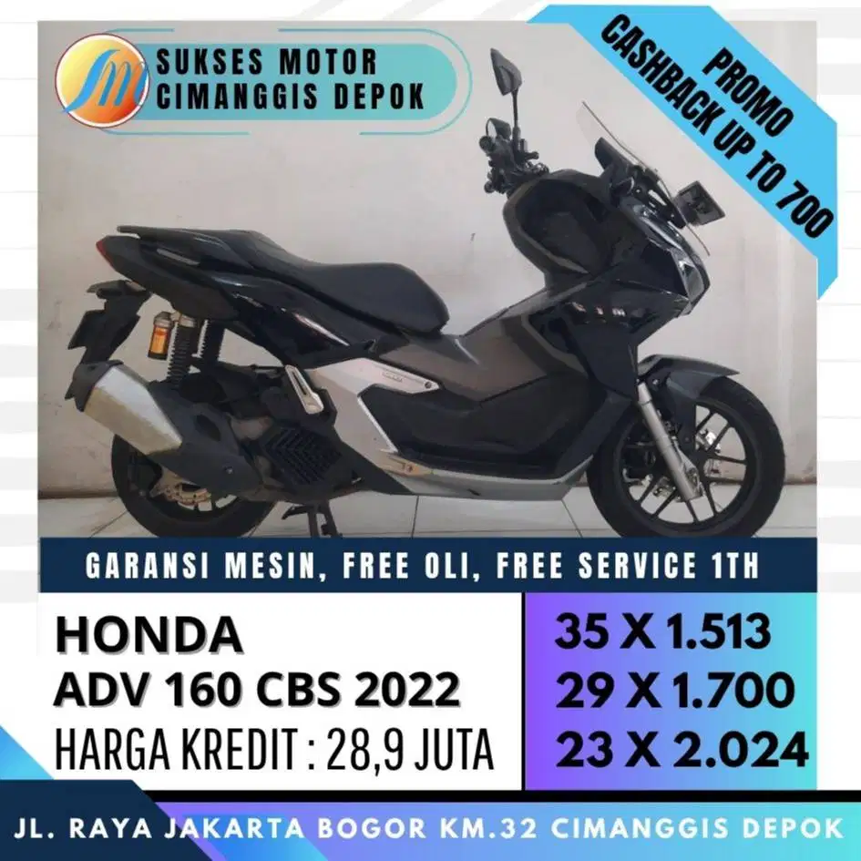 ADV 160 CBS 2022 CASH KREDIT UNIT BERGARANSI [SUKSES MOTOR]