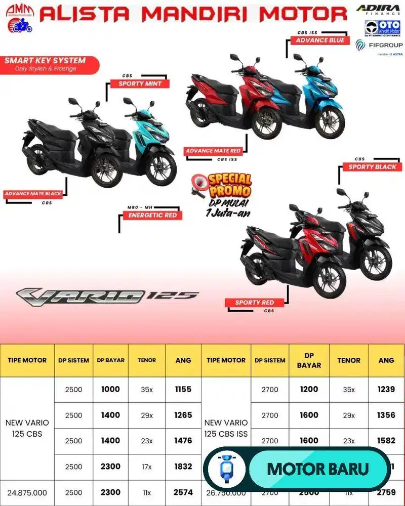DP MULAI 1 JUTA VARIO 125 CBS 2026 CASH & KREDIT