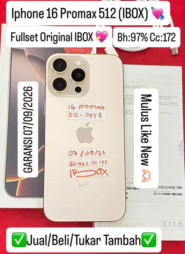 Iphone 16 Promax 512 Gb Desert Titanium Resmi ibox