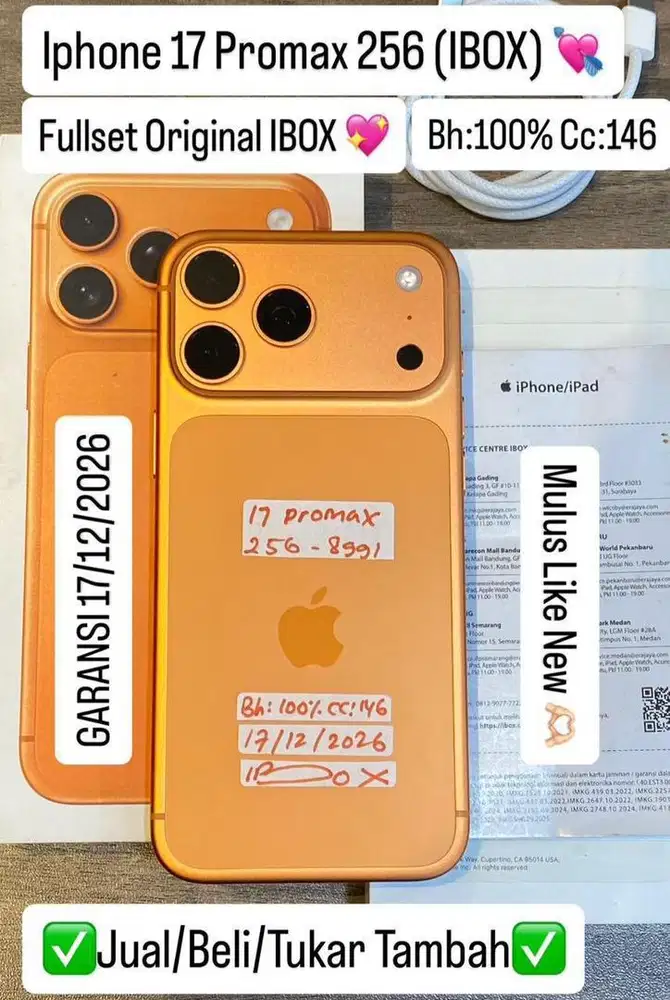 Iphone 17 Promax 256 Gb Cosmic Orange Resmi ibox