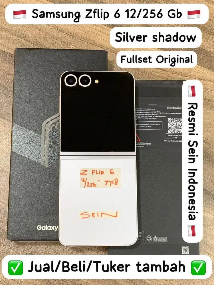 Samsung Zflip 6 12/256 Gb Silver Shadow Resmi sein