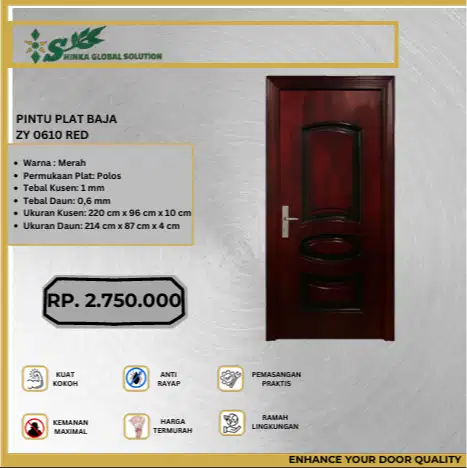 PINTU PLAT BAJA - ANTI KARAT, ANTI MALING, & TAHAN LAMA