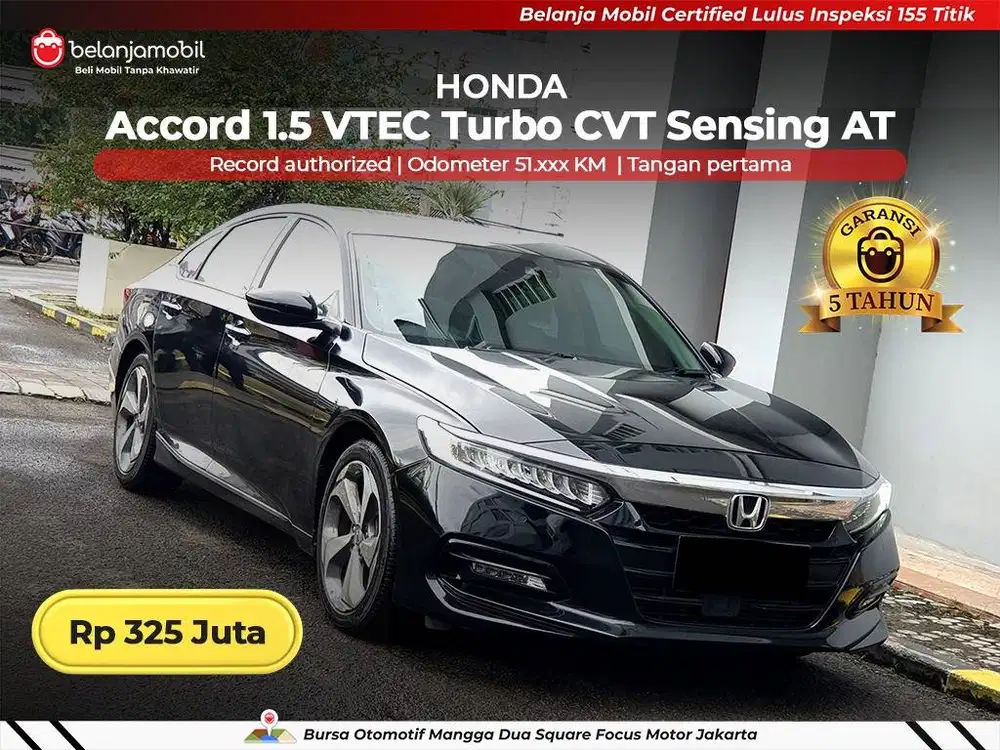 [ GARANSI 5TH ] Honda Accord 1.5 VTEC Turbo CVT Sensing AT 2020 2021