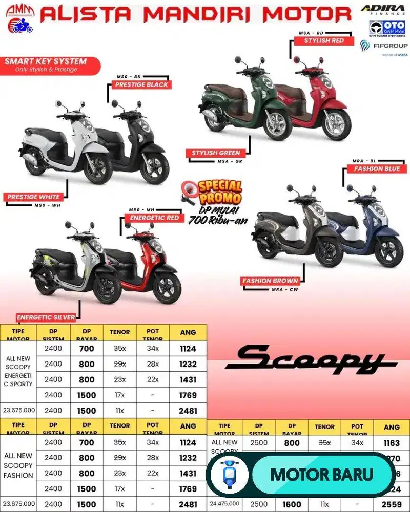 DP MULAI 700 RIBU SCOOPY FASHION 2026 CASH & KREDIT