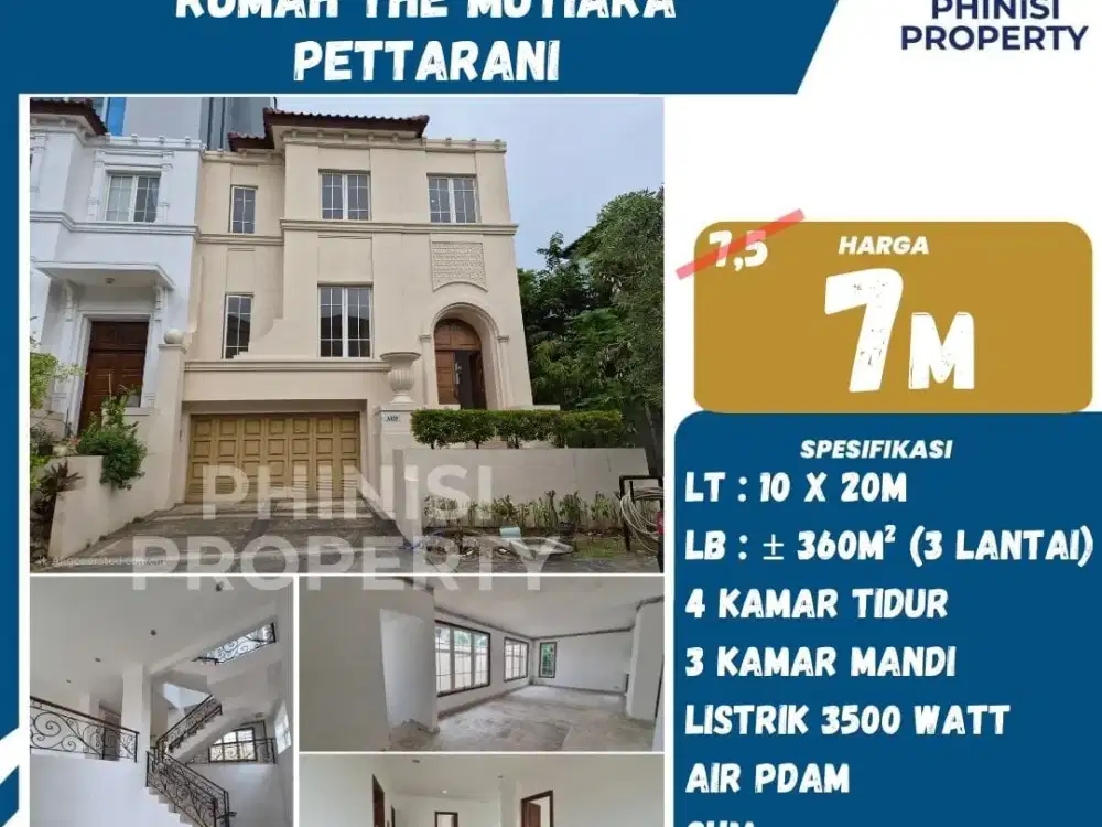 DIJUAL RUMAH MEWAH THE MUTIARA PETTARANI