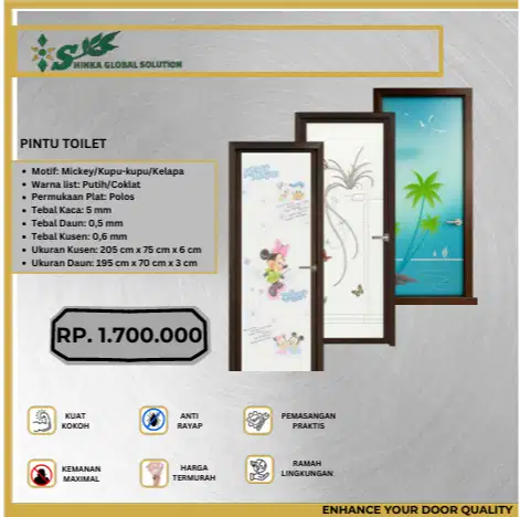 Pintu Toilet Plat Baja Kokoh & Anti Rayap