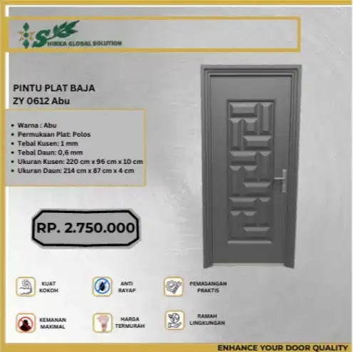 PINTU PLAT BAJA PREMIUM TERMURAH ANTI KARAT & TAHAN LAMA