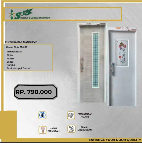 Pintu Kamar Mandi PVC 70x200 – Anti Air, Praktis & Harga Terjangkau