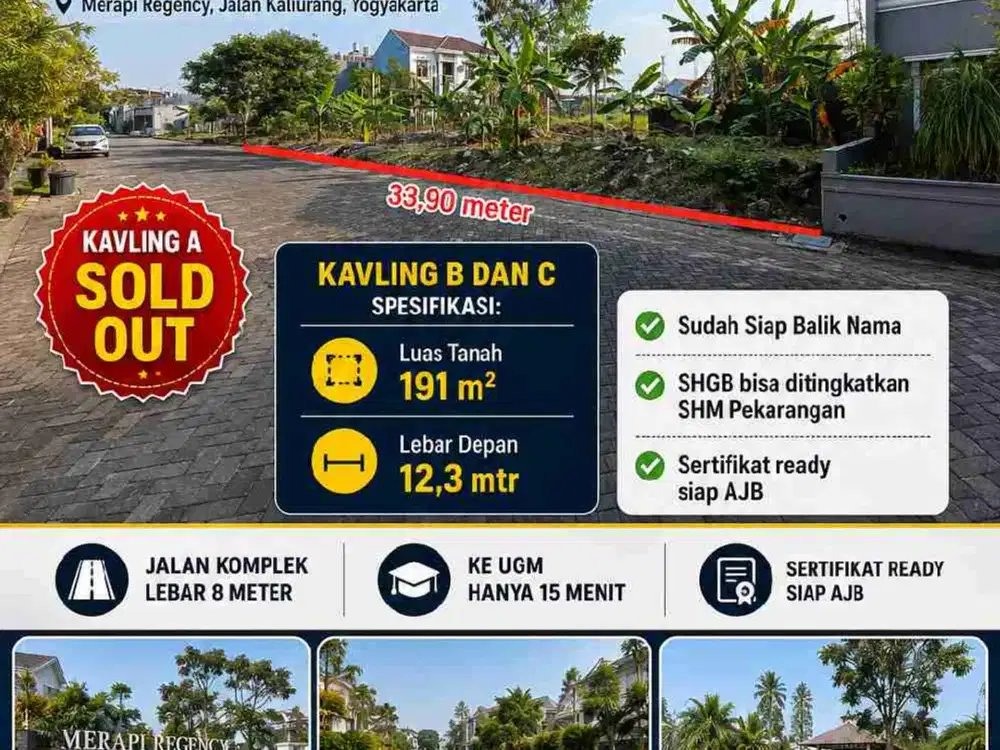 Turun Harga! Tanah Exclusive Dalam Perumahan Merapi Regency Jalan Kaliurang