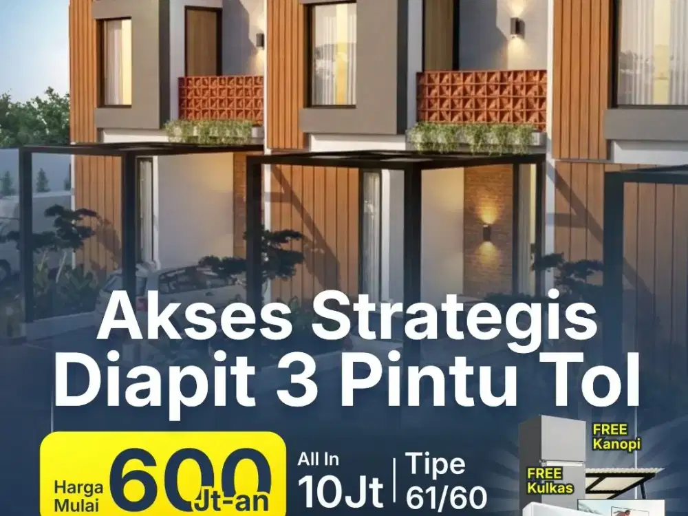 GEGER cluster baru Jatisari Jatiasih 3 kamar 2 lantai cuma 600 jutaan. DP 0, 5jt lgsg akad. Cicilan mulai 4juta