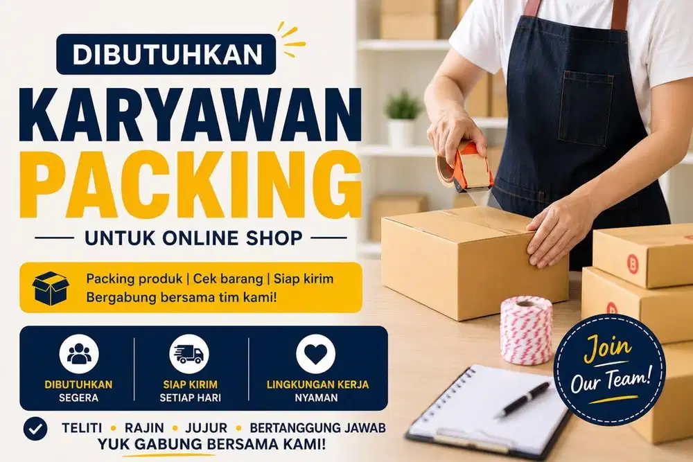 Lowongan Kerja - Karyawan Packing Online shop