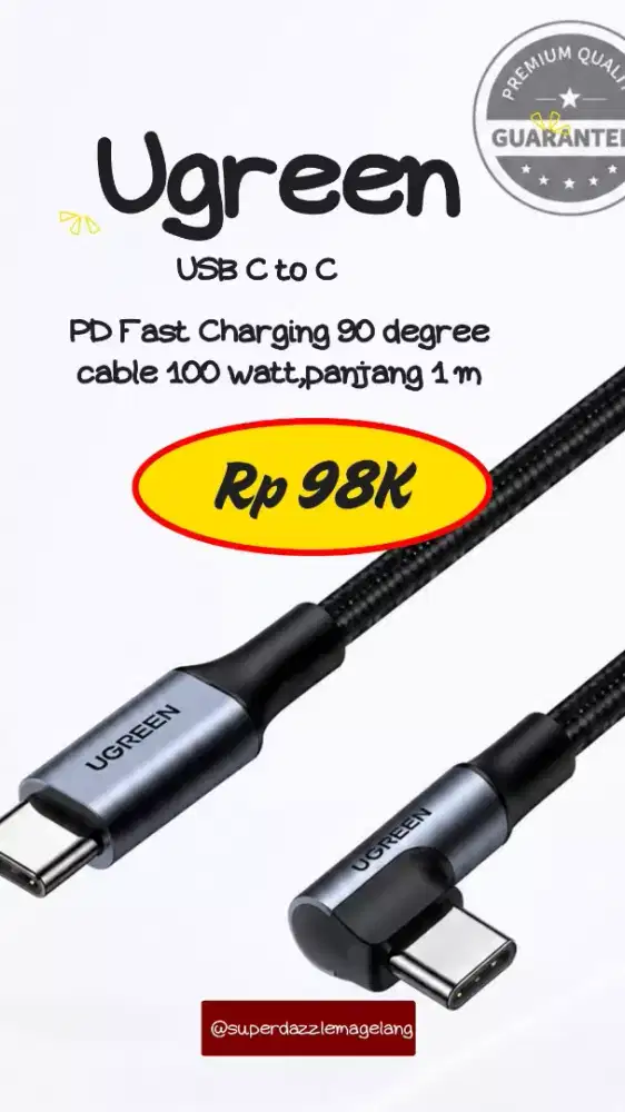 Kd ugreen C to C 109 watt 1m black