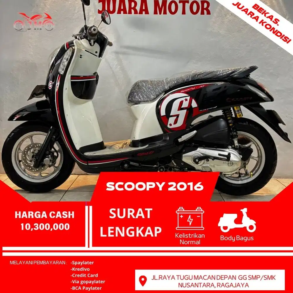 SCOOPY ESP 2016 SURAT LENGKAP PAJAKAKTIF TERMURAH SIAP PAKAI