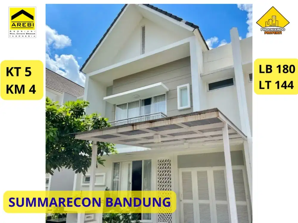 Dijual Rumah Premium Fully Furnished Summarecon Bandung – Cluster Amanda 4+1 KT | LT 144 m² | Jalan Utama | SHM