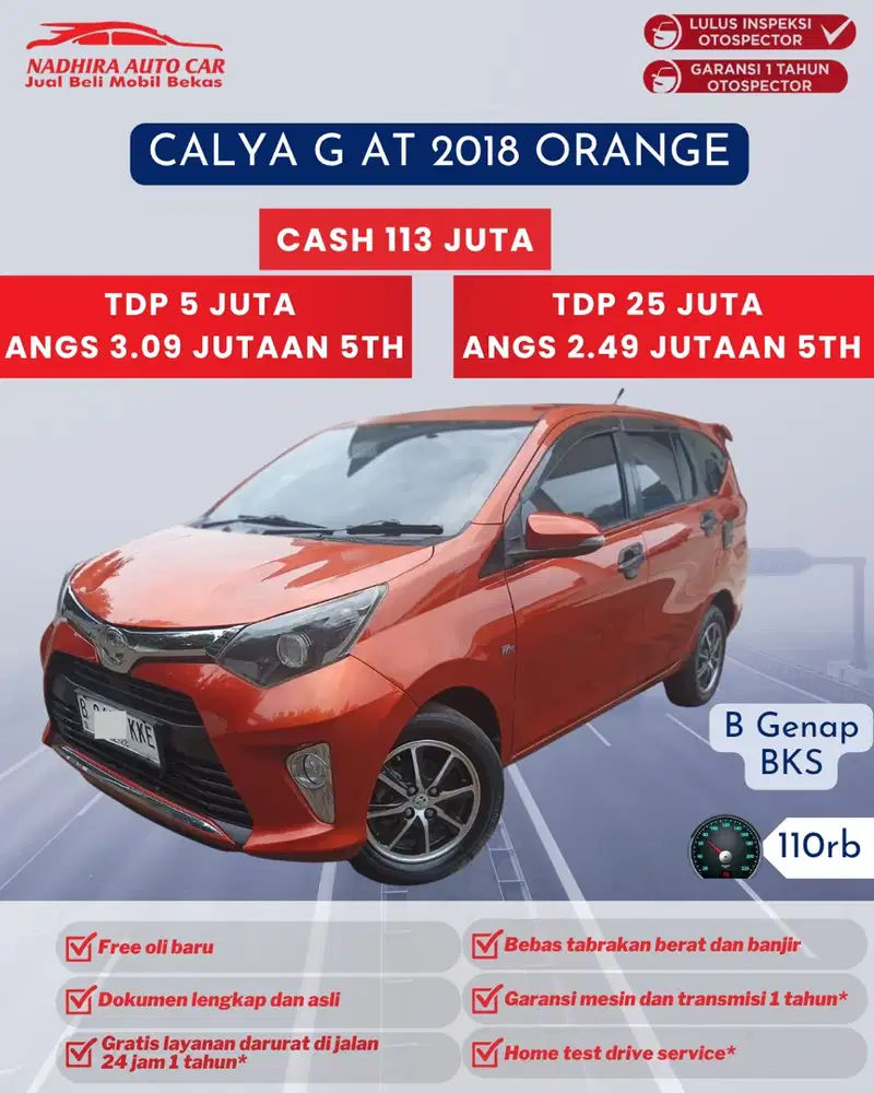 Angsuran 2 Jutaan Calya G AT 2018 Orange