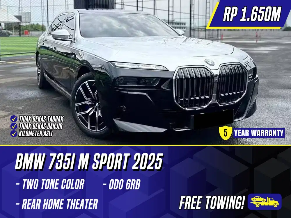 BMW 735i M Sport 2025 NIK 2024 G70 Two Tone Black on Brown Msport