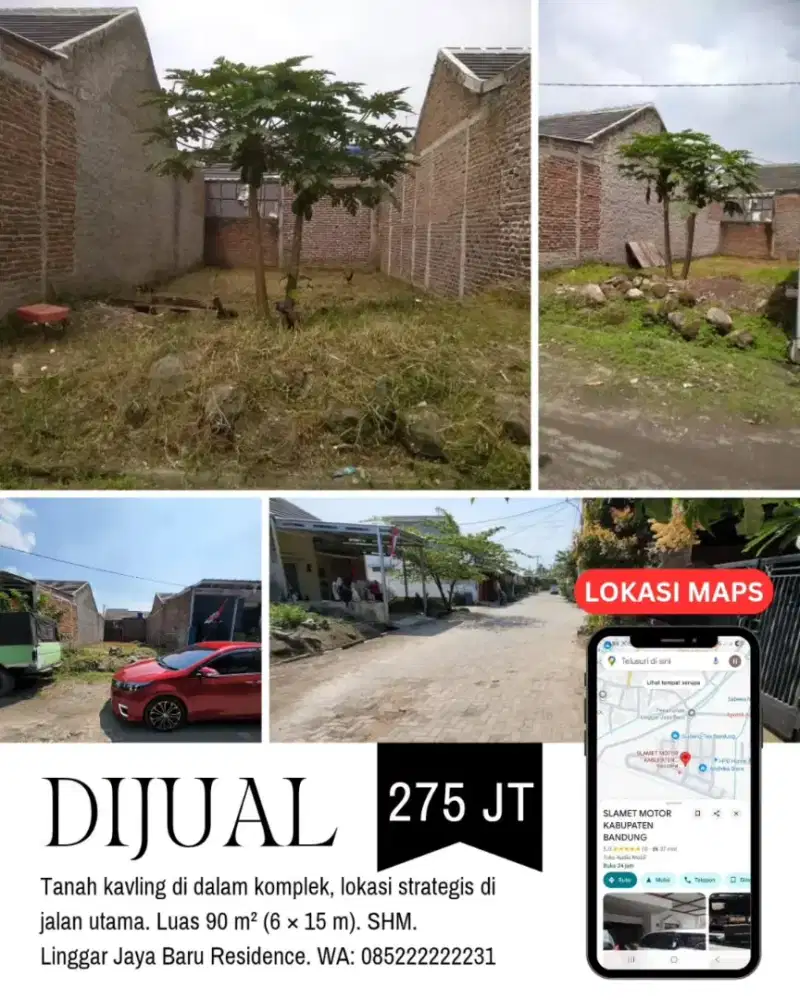 Dijual Tanah Kavling Bandung Linggar Jaya Baru Residence Jalan Utama