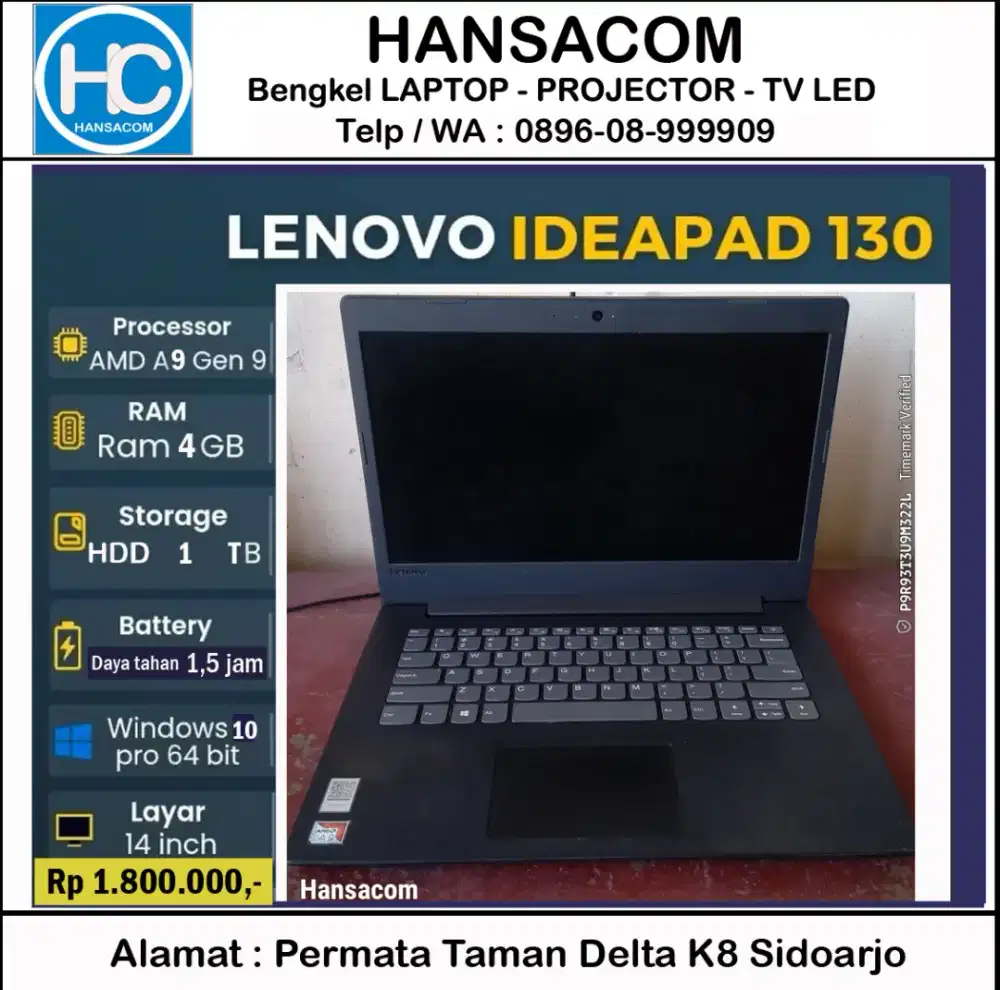 Dijual ideapad 130-14ast