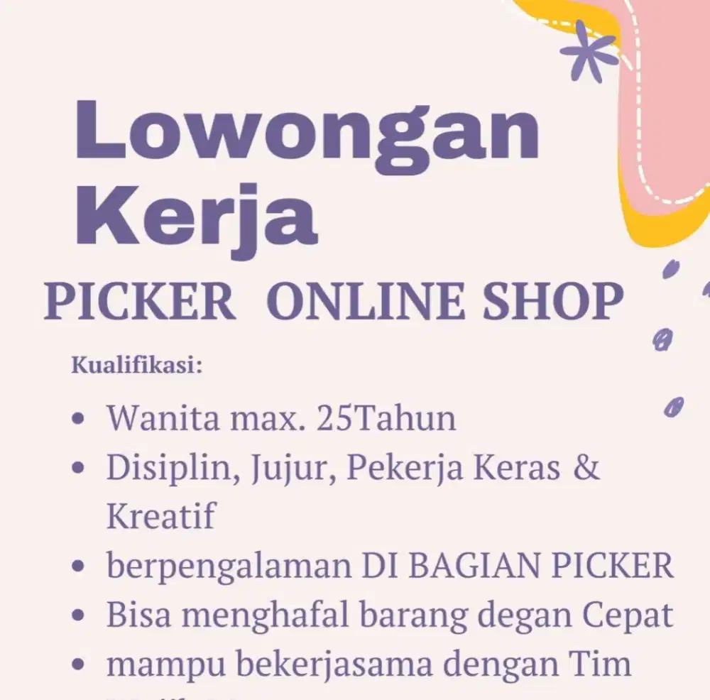 LOWONGAN PIKER ONLINE SHOP
