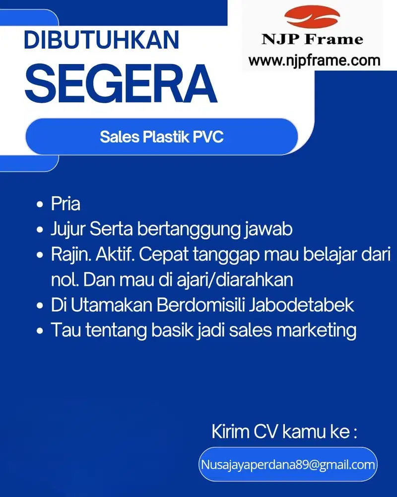 Lowongan Kerja Sales Plastik PVC