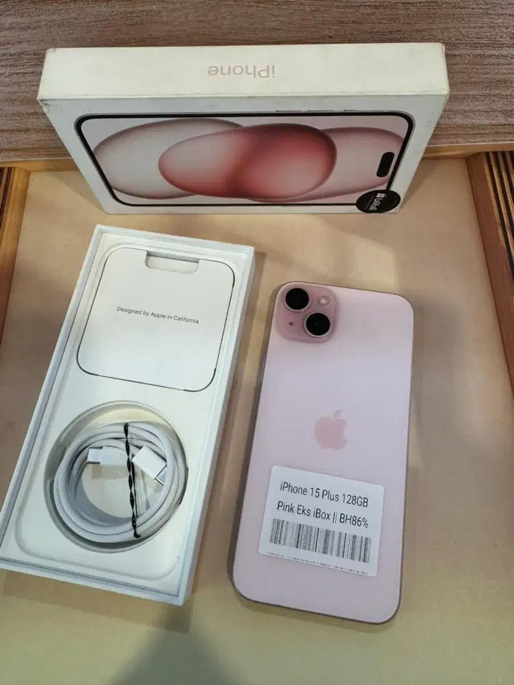 iPhone 15 Plus 128GB Pink Ex iBox BH 86% Lengkap