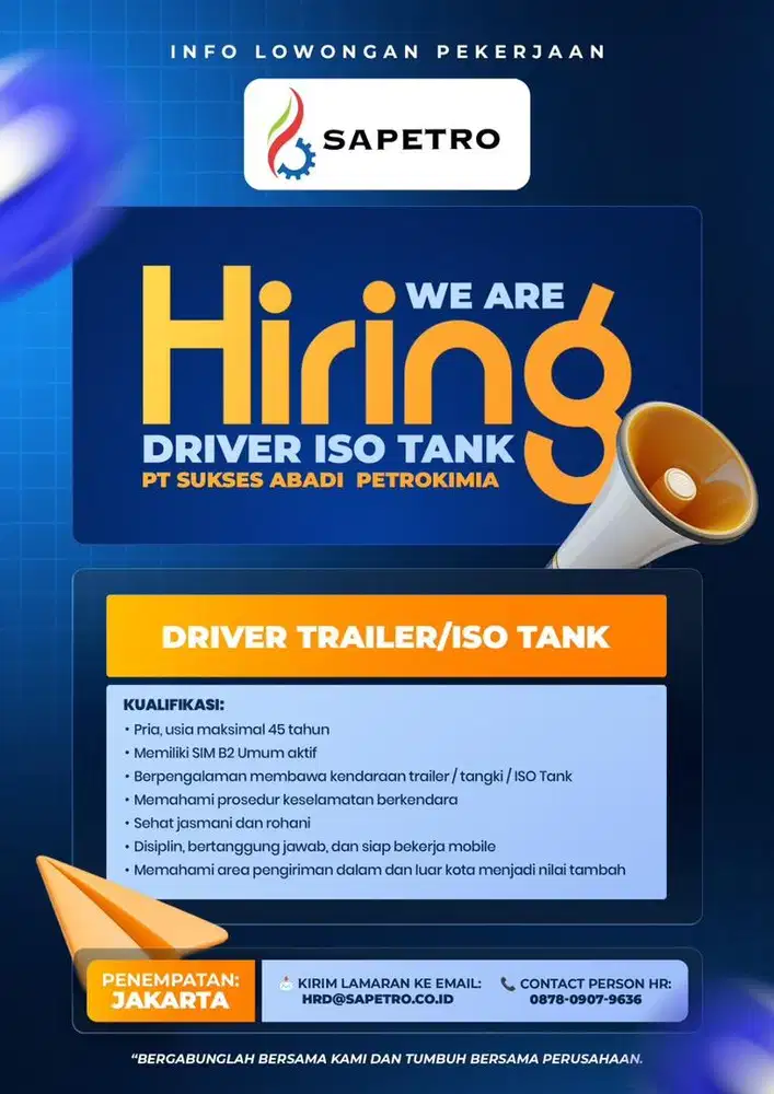 LOWONGAN DRIVER ISOTANK
