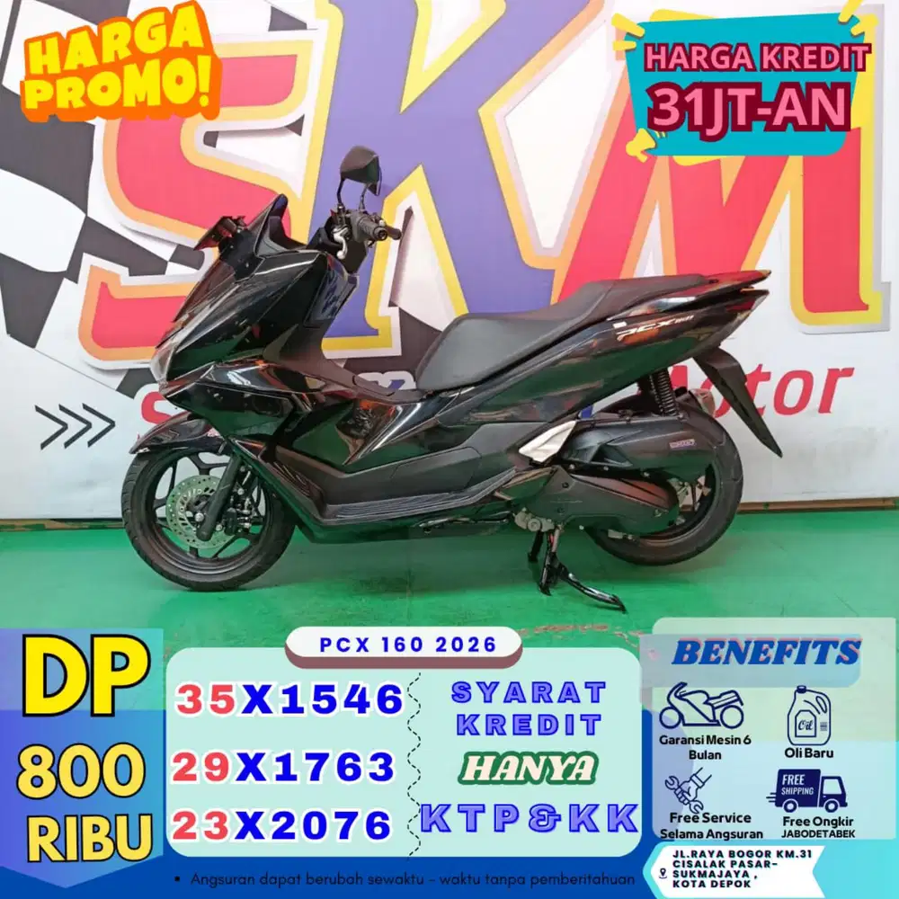 Promo dp 800rb kredit pcx 160 2026 bekas rasa baru