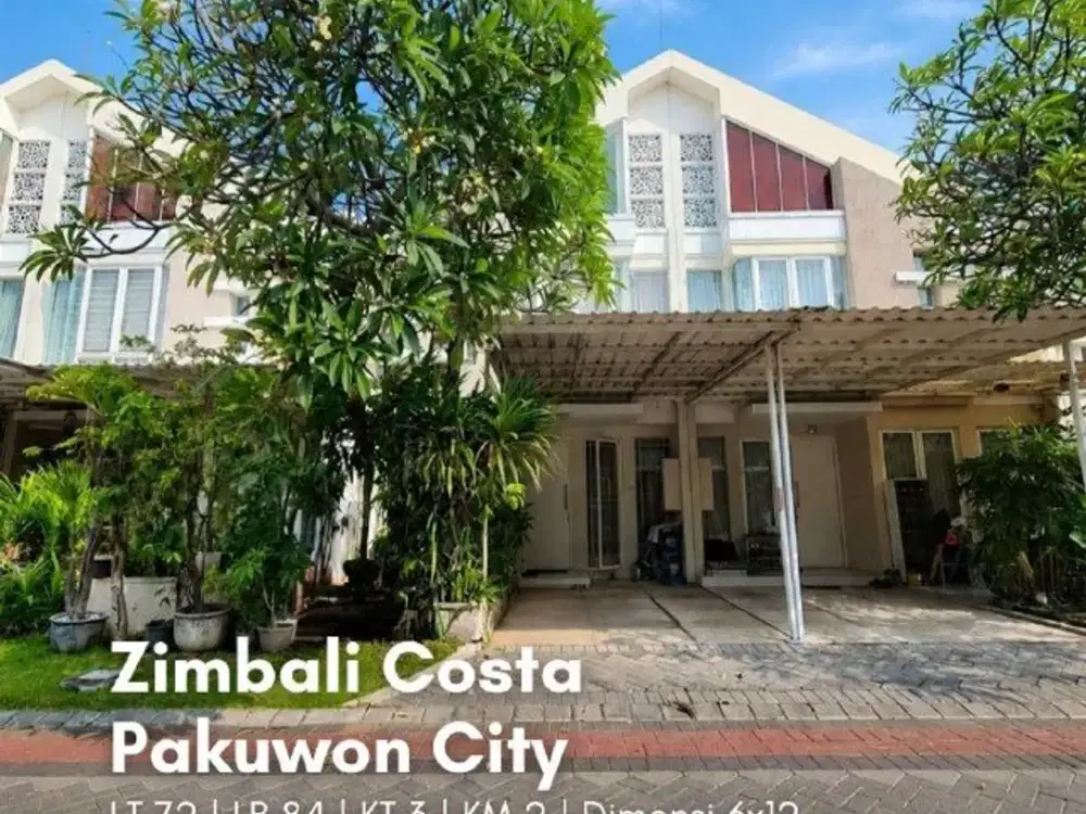Rumah Zimbali Costa, Grand Island, Pakuwon City SIAP HUNI, CARPORT