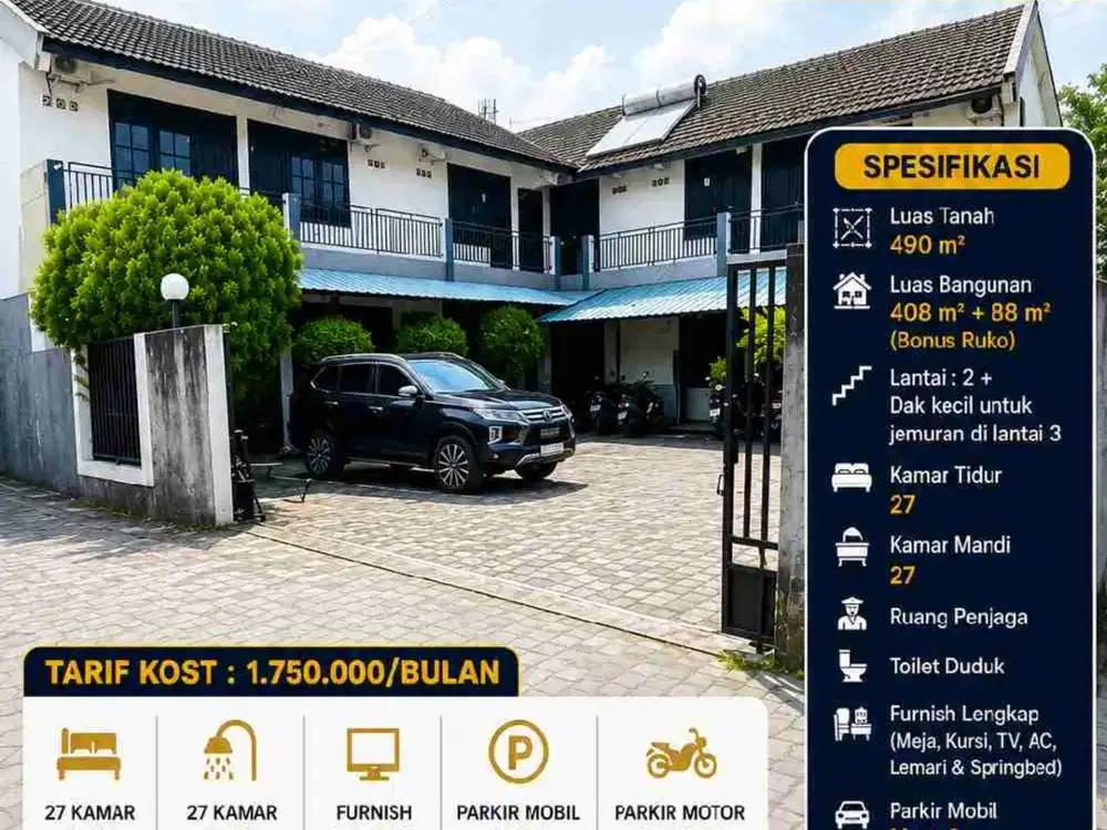 Kost Putri Eksklusif Area Nologaten Seturan | 27 Kamar Full Furnished