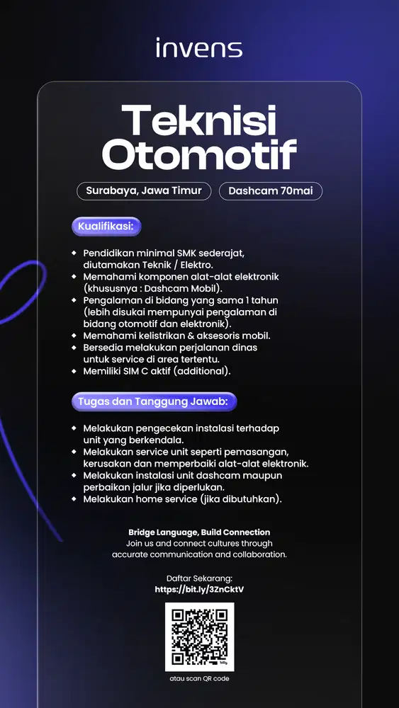 Teknisi Aksesoris Mobil - Surabaya