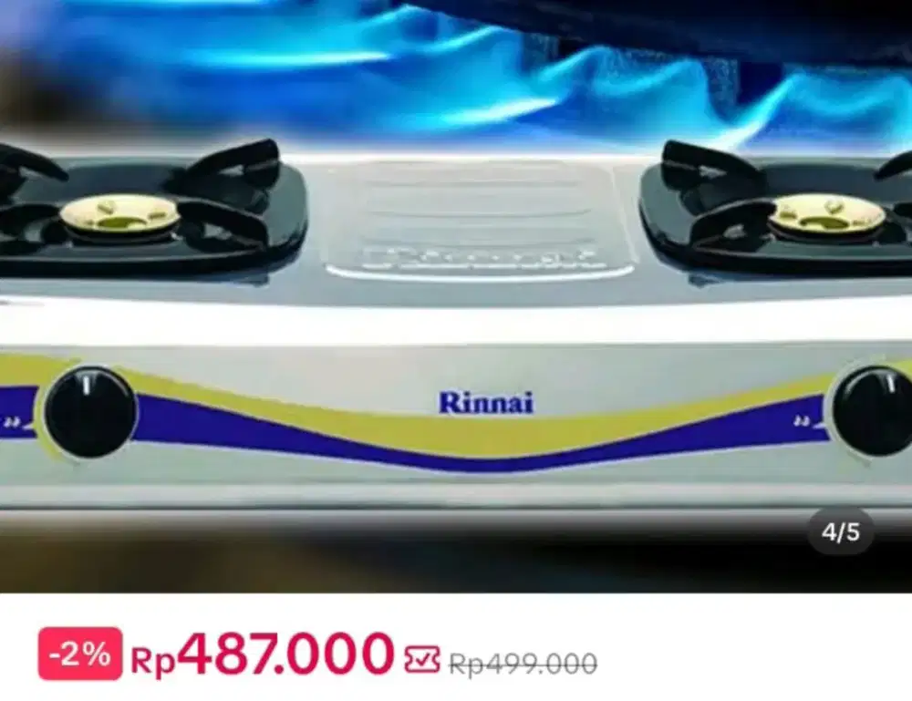 DI JUAL KOMPOR RINNAI RI522 E BODY STAINLESS