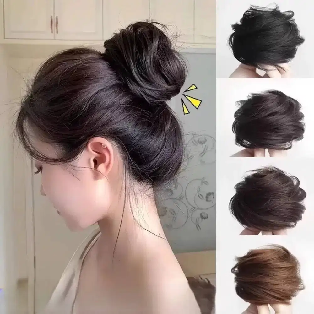 Cepol Sanggul Rambut Palsu Hair Bun Lebat Instan/Rambut Asli/Aksesoris