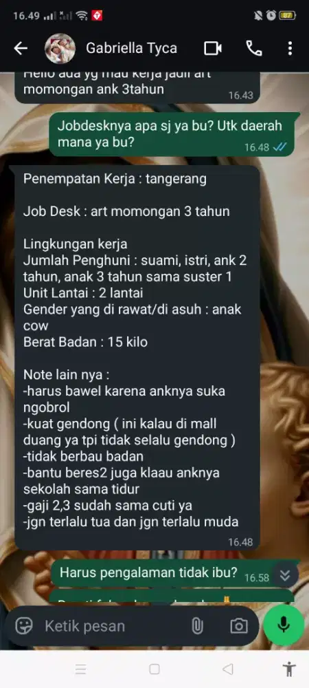 Baby sister tinggal dalam