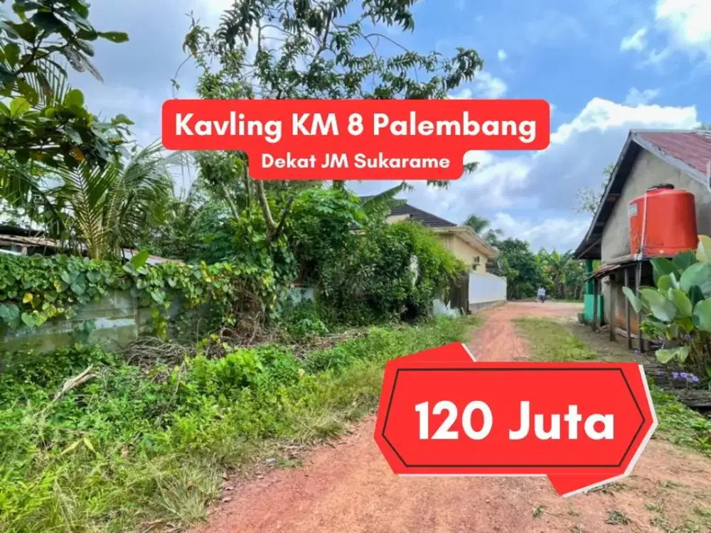 Jual Tanah Murah KM 8 Sukarami Palembang Dekat PT Interbis – 71 m² SHM Harga 120 Juta