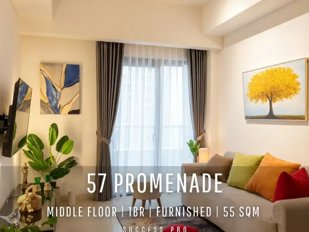 For Rent! 57 Promenade Apartment 1BR Fully Furnished Middle Floor with City View